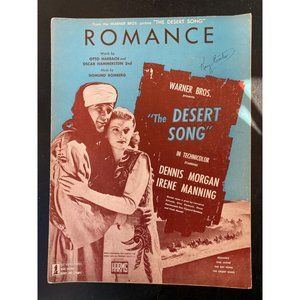 Vintage 1926 Sheet Music “Romance” from "The Desert Song, a 1943 film - Piano